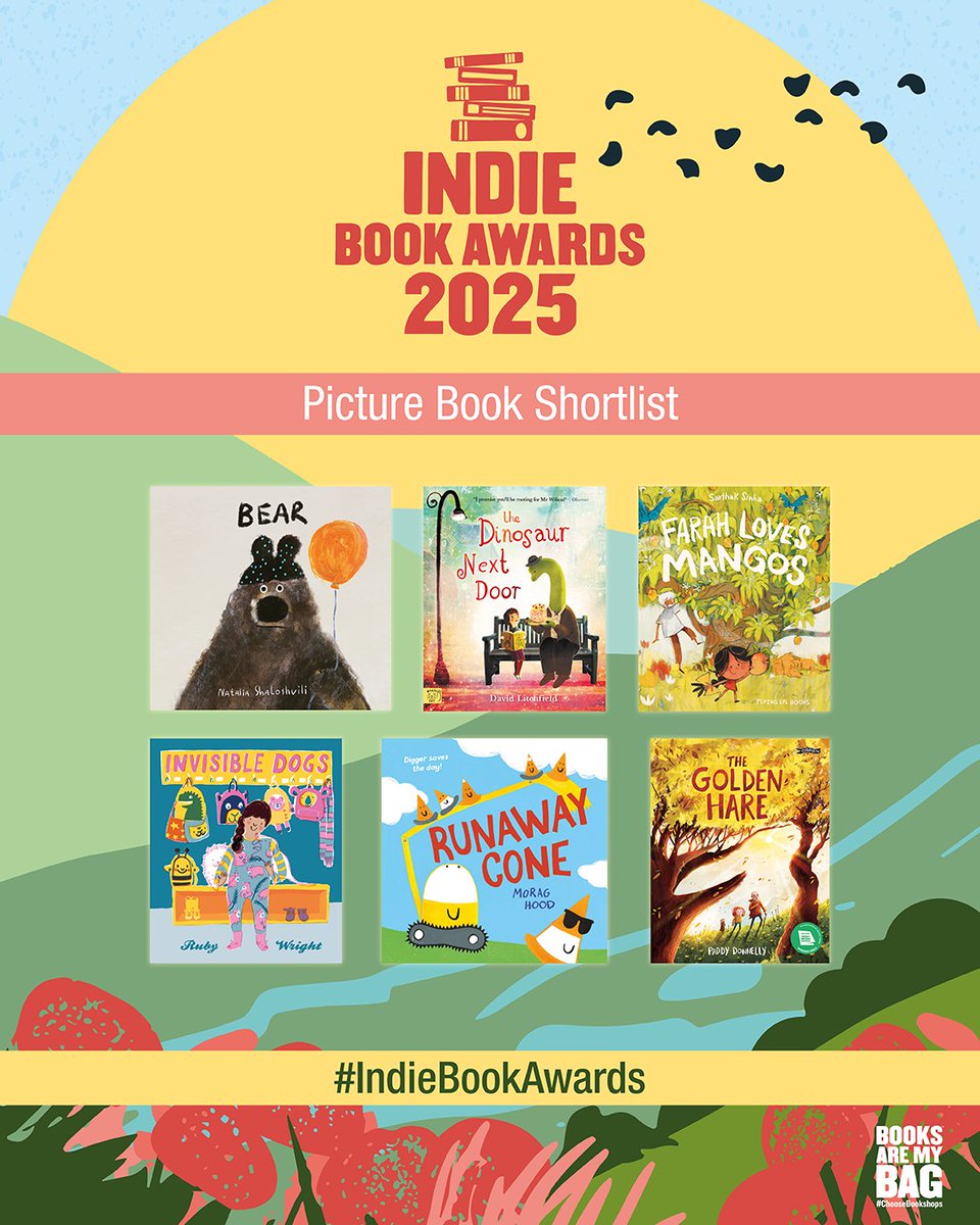 ✨ Picture Book Shortlist ✨

• Bear by Natalia Shaloshvili
• The Dinosaur Next Door by David Litchfield
• Farah Loves Mangoes by Sarthak Sinha
• The Golden Hare by Paddy Donnlley
• Invisible Dogs by Ruby Wright
• Runaway Cone by Morag Hood
 
#IndieBookAwards