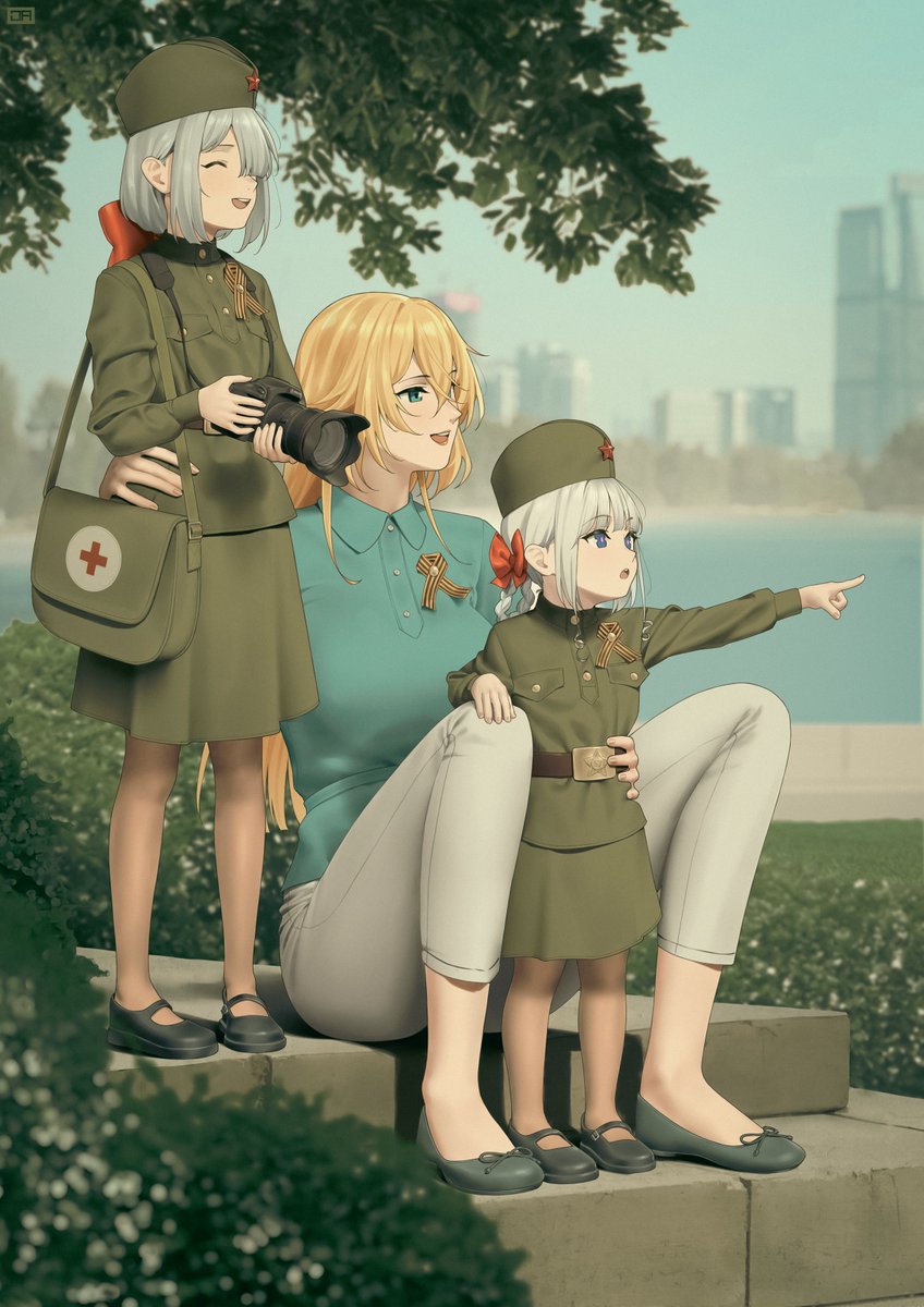 J_ADSEN's tweet image. AK-47 WITH DAUGHTERS ON VICTORY DAY

RUS: С Днём Победы, товарищи!
Посмотреть парад в Москве в этом году приехала семья из Ижевска 👀
ENG: Happy Victory Day, comrades!
A family from Izhevsk came to watch the parade in Moscow this year👀
#JA #GirlsFrontline #GFL #AK47 #AK15 #AK12