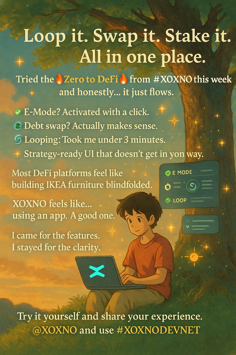 69boberONtop's tweet photo. Loop it. Swap it. Stake it. All in one place.
🔥Zero to DeFi🔥

Check my setup 👉 https://t.co/iuAJDiBLQg
@XOXNO #XOXNODevnet https://t.co/NIhQzu0RGw