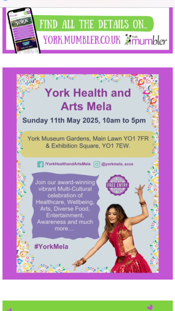 York Cycle Campaign will be putting on a Supervised Free Bike Park at The York Mela this Sunday . 🚲🦽🛴
❤️York