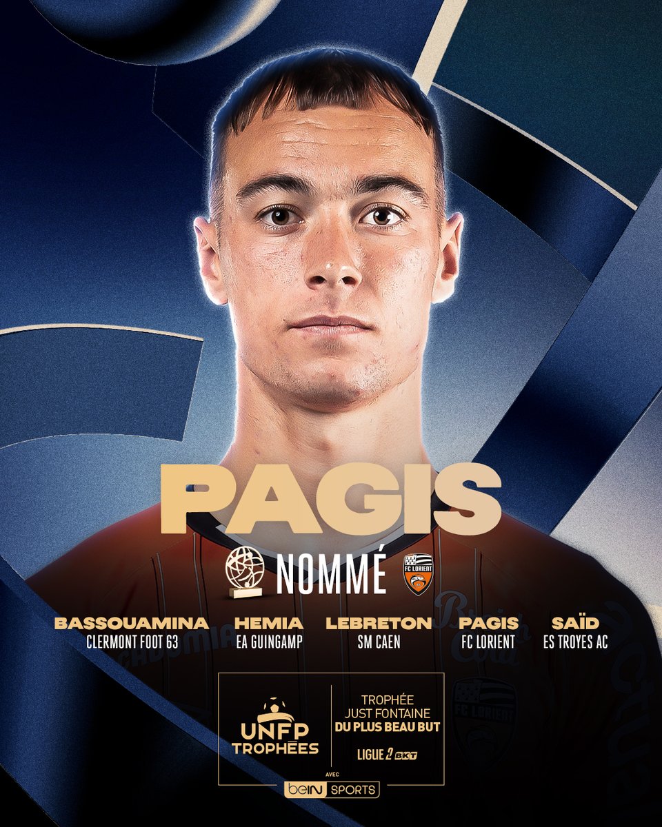 FC LORIENT ๐ (@fclorient) on Twitter photo Sa frappe aura fait chavirer le Moustoir ! ๐๐ฑ
Pablo Pagis est nommรฉ pour le trophรฉe Just Fontaine du plus beau but de la saison de <a href="/Ligue2BKT/">Ligue 2 BKT</a> ๐
๐ณ๏ธ Votez pour Pablo ici โก๏ธ tropheesunfp.com Sa frappe aura fait chavirer le Moustoir ! ๐๐ฑ
Pablo Pagis est nommรฉ pour le trophรฉe Just Fontaine du plus beau but de la saison de <a href="/Ligue2BKT/">Ligue 2 BKT</a> ๐
๐ณ๏ธ Votez pour Pablo ici โก๏ธ tropheesunfp.com
