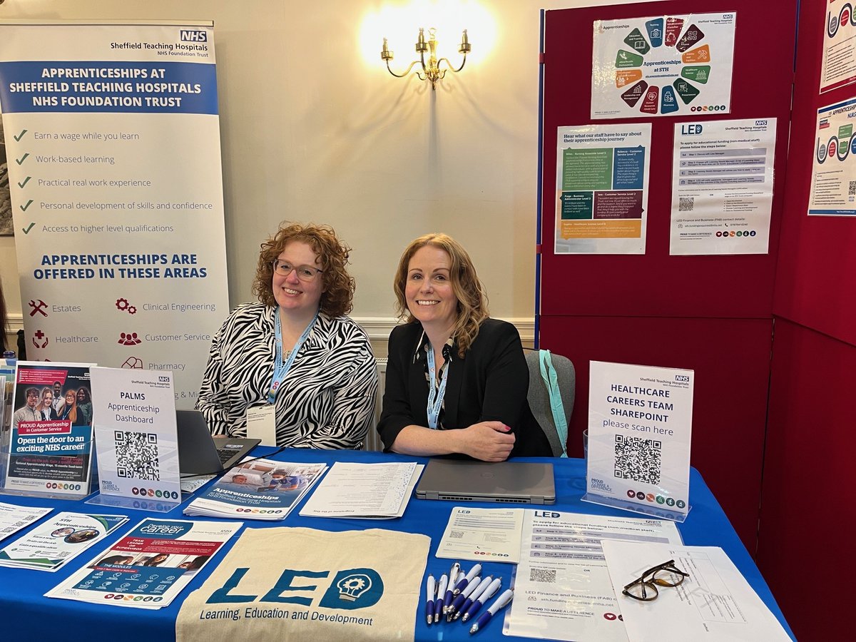 Representing all things apprenticeships and educational funding at the STH Nursing and Midwifery Conference yesterday were the Finance and Business and Healthcare Careers Team. 

We had lots of productive conversations and raised the profile of the amazing work we do in LED. 💬