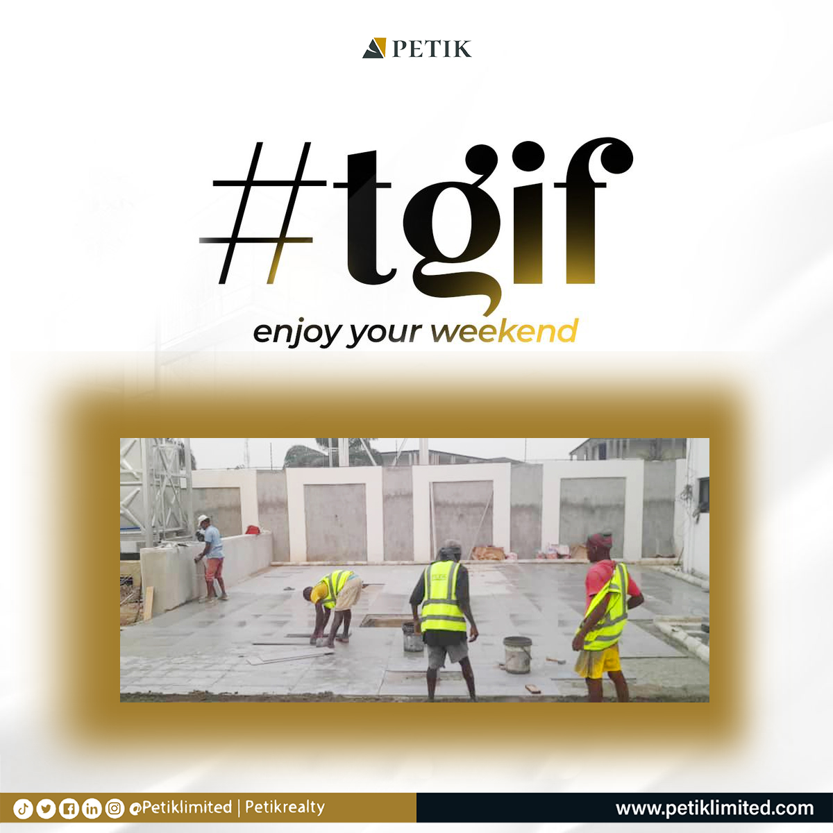 petiklimited's tweet photo. TGIF...... Enjoy your weekend. 
#investmentnigeria #realestateinvestment #naija#ibejulekki #ikoyi#landinvestment #realestatelagos#lagosrealestate#realestateng#likelytomove #victoriaisland #propertymanagement #celebritiesinnigeria #nigerianinusa #nijabillionniars
#lekkirealtor https://t.co/EMz93NFB7P