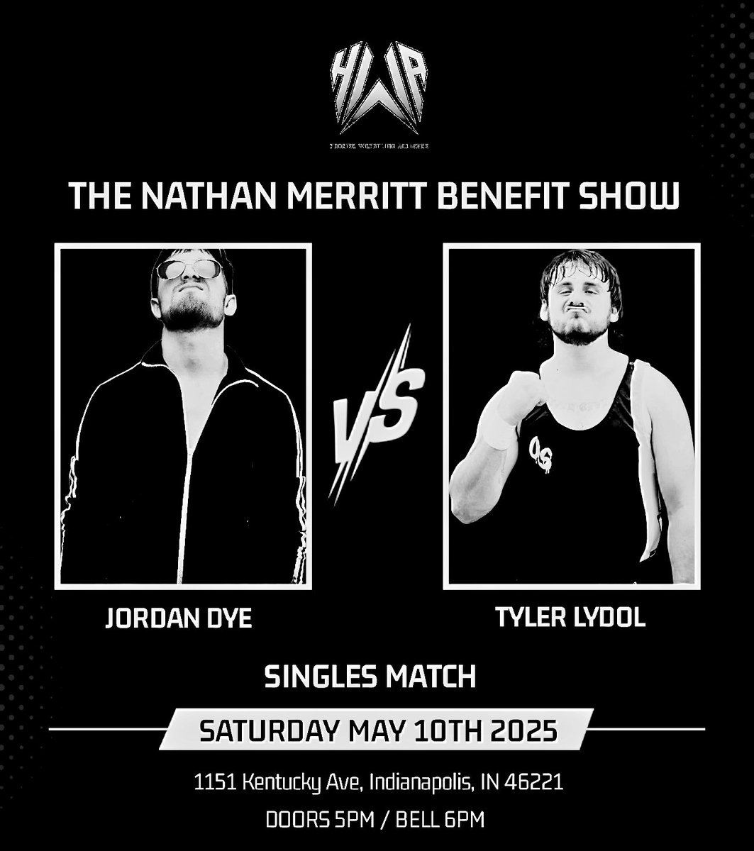 HoosierAlliance's tweet photo. Hoosier Wrestling Alliance 
The Nathan Merritt Benefit Show 
May 10th, 2025 
The Wcwo Outlaw Arena 
#Independentwrestling #nathanmerritt #natethegreat 

@submitordye .vs. @TylerLydol https://t.co/bKtV2huMmV