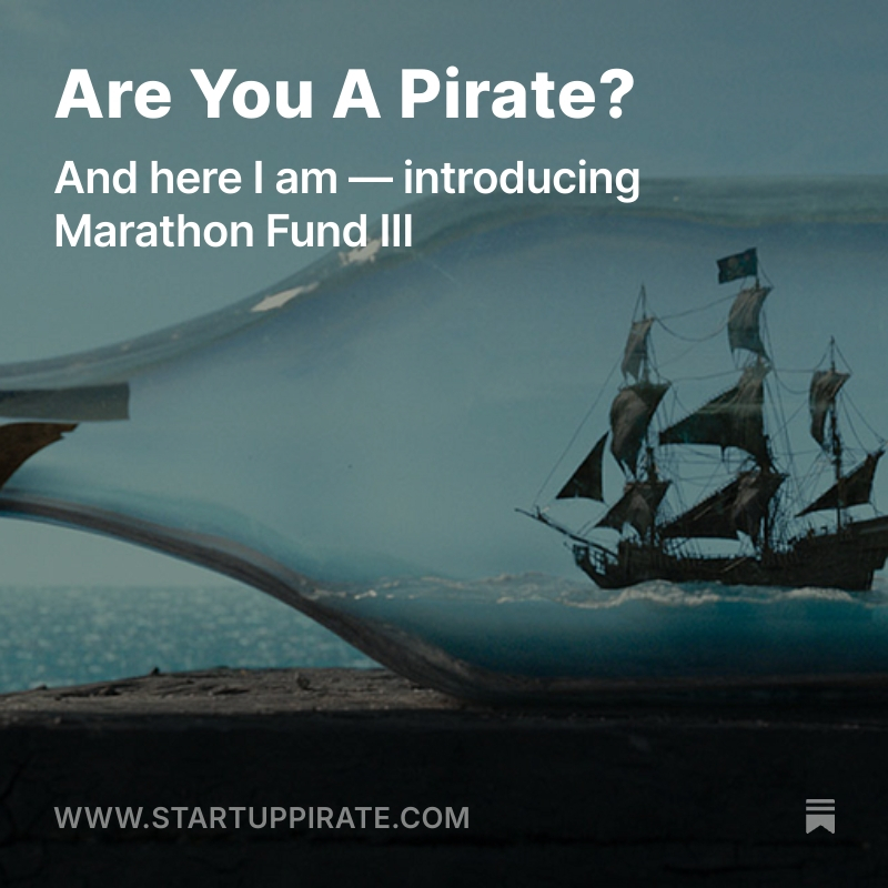 The tech industry has to get its soul back as a pirate haven, not a navy port

More than ever, we need Jack Sparrows running around uncharted waters, with small trusted crews, an unreasonable desire for gold and having a great time

And here I am, with a small bag of gold looking