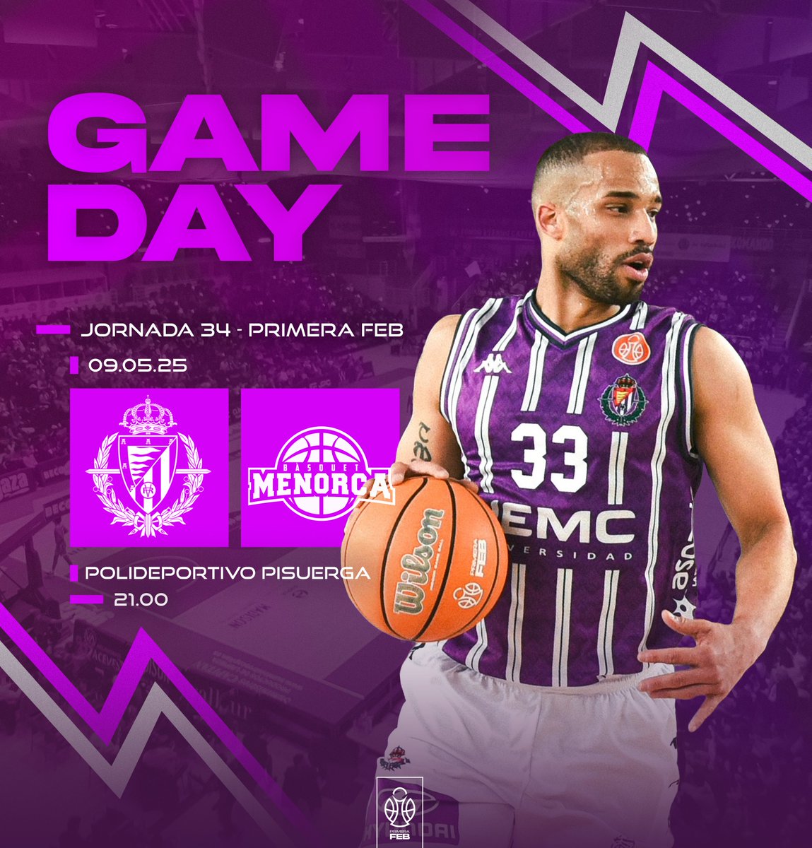 💜🏀 ¡DÍA de PARTIDO! ¡Es HOY, Pisuerga! ¡JUNTOS!

🆚 <a href="/BasquetMenorca/">Hestia Menorca</a> 
🕛 21.00
🏟 Polideportivo Pisuerga
📺 <a href="/LaLigaPlus/">LALIGA+</a>
📲 #UEMCRVBMenorca

<a href="/UEMC/">UEMC</a> #PucelaBasket
