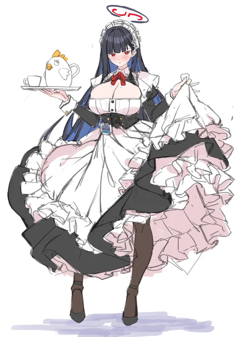 メイド服のリオはとりあえず描いた。で、本文の中でどれを着せようか迷ってるんだよね。 