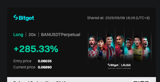 0xAvallone's tweet photo. $BAN 收益+285.33% https://t.co/y3D6LN0MY6