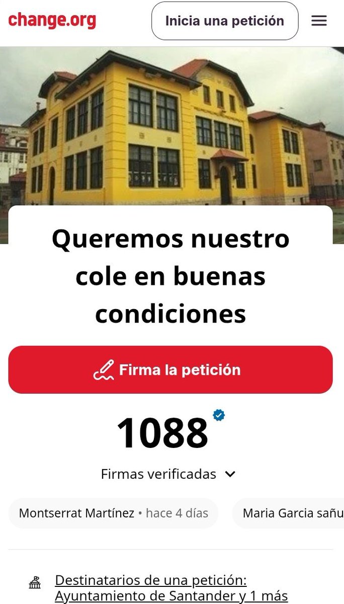 📝 Porque queremos nuestro cole en buenas condiciones, por eso te pedimos que nos apoyes y firmes para que el #AyuntamiendodeSantander nos dé una solución.
change.org/p/queremos-nue…
#educacionpublica #Santander