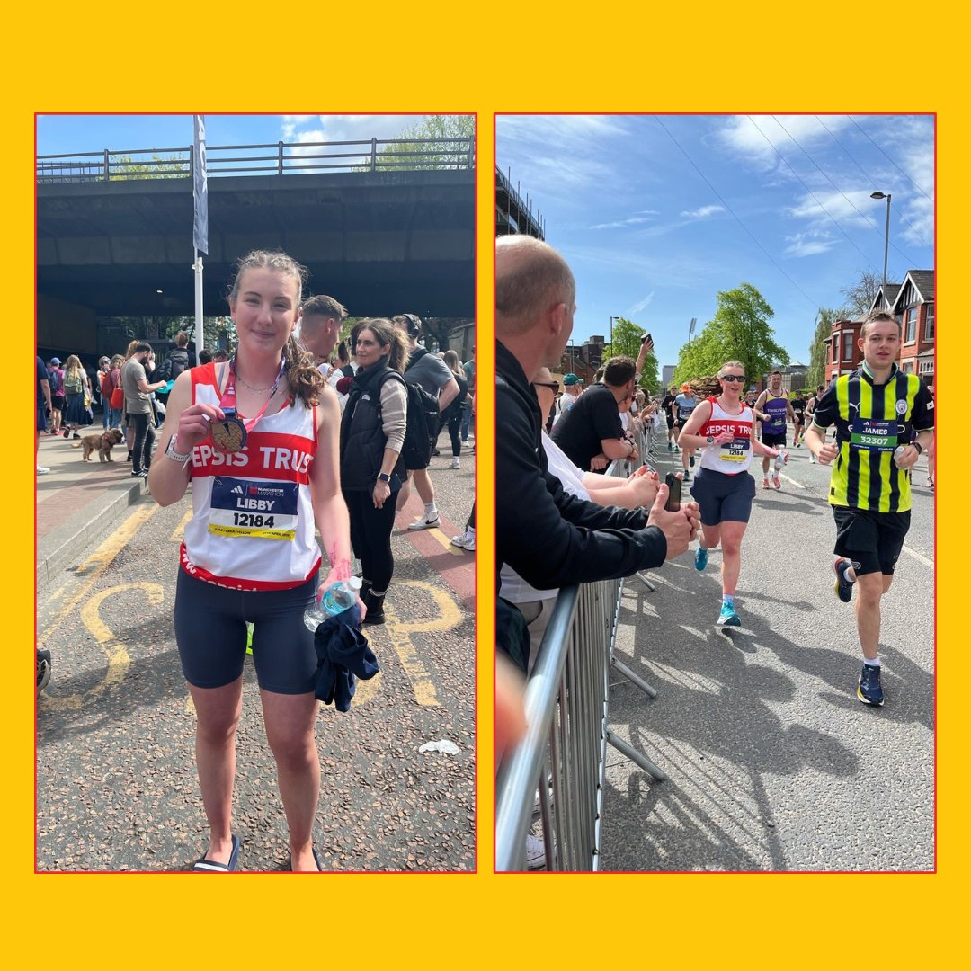 A massive well done to Libby Middleditch for taking on @McrMarathon for UKST!

Having experienced #sepsis aged 12, Libby decided to take on the marathon to raise money for others affected by the condition.

Libby’s raised an amazing £760 - thank you! 🧡