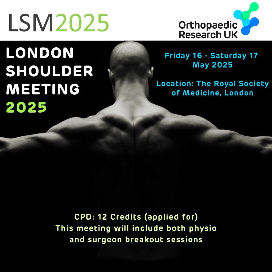 Orthopaedic Research UK (@or_uk) on Twitter photo ONE WEEK TO GO!
Last chance to register: bit.ly/LSM25
Please share: <a href="/BritOrthopaedic/">BOA</a> <a href="/bessconference/">British Elbow & Shoulder Society</a>
<a href="/bota_uk/">BOTA</a> <a href="/ShoulderGeek1/">Jo Gibson</a> <a href="/AnjuJaggi/">anju jaggi</a> <a href="/theshoulderdoc/">Lennard Funk</a> <a href="/Valjones2305Val/">Val jones</a>
<a href="/Gnomelover1970/">Lee Van Rensburg</a> <a href="/DuncanTennent/">duncan tennent</a>
<a href="/EUSSERBOARD/">EUSSER</a> <a href="/DerbyShoulder/">Derby Shoulder Unit</a> <a href="/drpeachy/">Chris Peach</a> ONE WEEK TO GO!
Last chance to register: bit.ly/LSM25
Please share: <a href="/BritOrthopaedic/">BOA</a> <a href="/bessconference/">British Elbow & Shoulder Society</a>
<a href="/bota_uk/">BOTA</a> <a href="/ShoulderGeek1/">Jo Gibson</a> <a href="/AnjuJaggi/">anju jaggi</a> <a href="/theshoulderdoc/">Lennard Funk</a> <a href="/Valjones2305Val/">Val jones</a>
<a href="/Gnomelover1970/">Lee Van Rensburg</a> <a href="/DuncanTennent/">duncan tennent</a>
<a href="/EUSSERBOARD/">EUSSER</a> <a href="/DerbyShoulder/">Derby Shoulder Unit</a> <a href="/drpeachy/">Chris Peach</a>