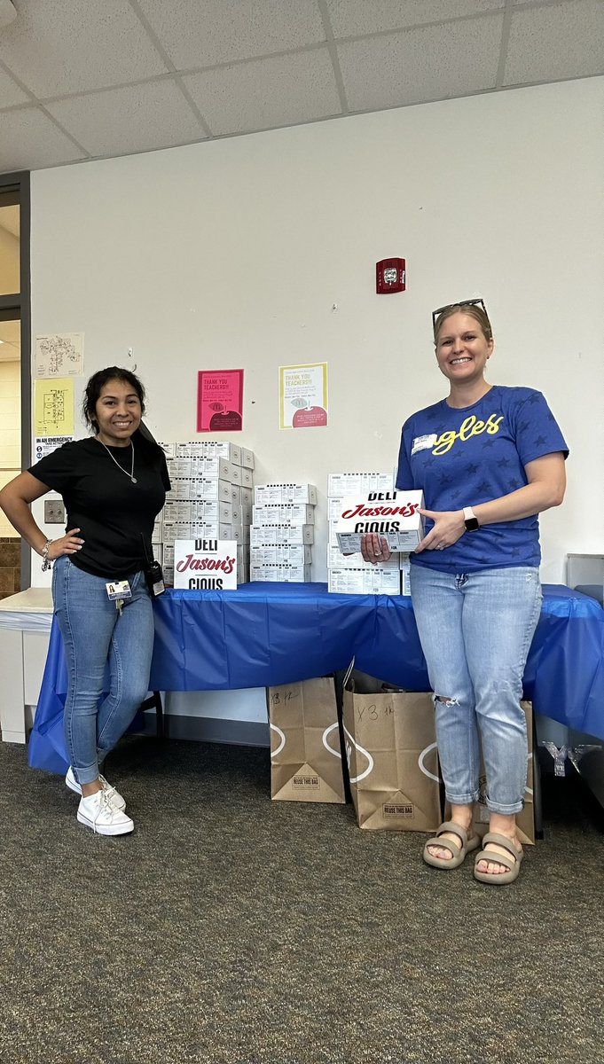 Day 4 of #TeacherAppreciationWeek! Jason’s Deli! A huge THANK YOU to our sister school,  <a href="/MeadowWoodSBISD/">Meadow Wood Elem.</a> for helping us show a little appreciation to our wonderful teachers.
