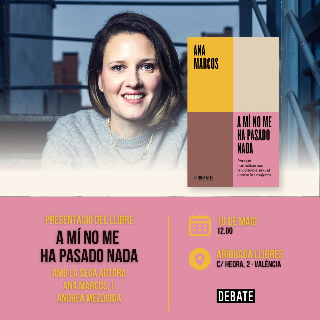 Editorial Debate (@debatelibros) on Twitter photo Os recordamos que mañana tenemos una cita en #Valencia ⬇️
📖 <a href="/anitamarcos/">Ana Marcos</a> charlará con Andrea Mezquida
⏰ 12h
📍 Arribada Llibres
¡Os esperamos! Os recordamos que mañana tenemos una cita en #Valencia ⬇️
📖 <a href="/anitamarcos/">Ana Marcos</a> charlará con Andrea Mezquida
⏰ 12h
📍 Arribada Llibres
¡Os esperamos!