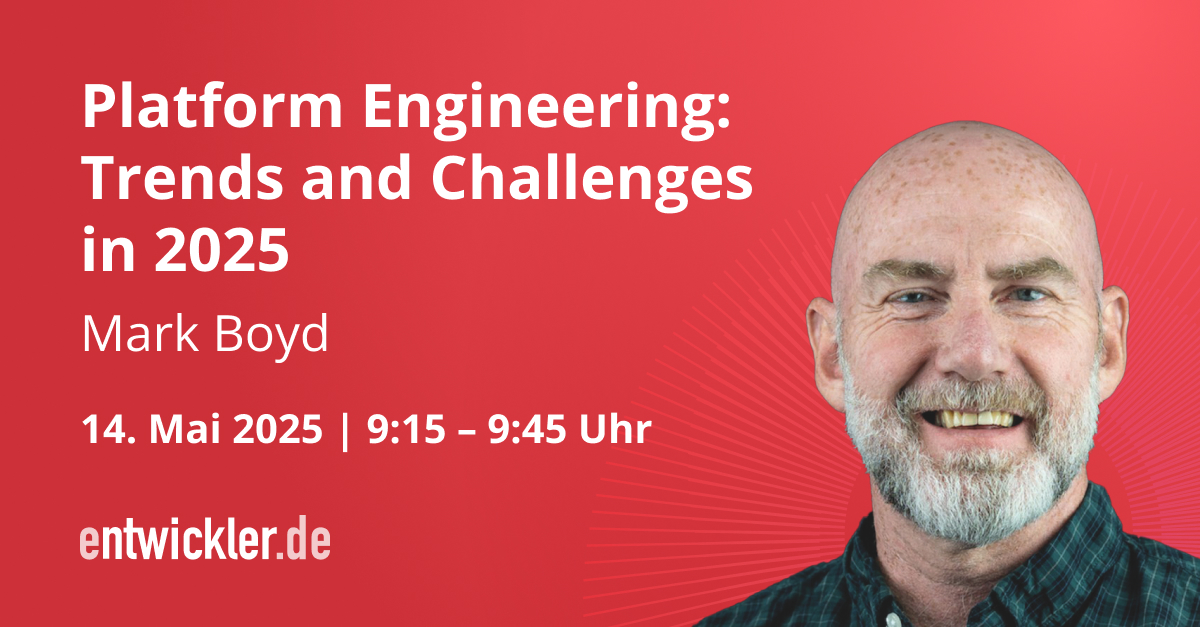🚀 Reibungsverluste im Dev-Alltag? Mark Boyd zeigt beim Platform Engineering Day, wie Platform Engineering Entwickler:innen wirklich helfen – mit IDPs, KI, neuer Governance &amp; echten Produktivitätsmetriken. Jetzt Platz sichern! 👉entwickler.de/live-events/pl…