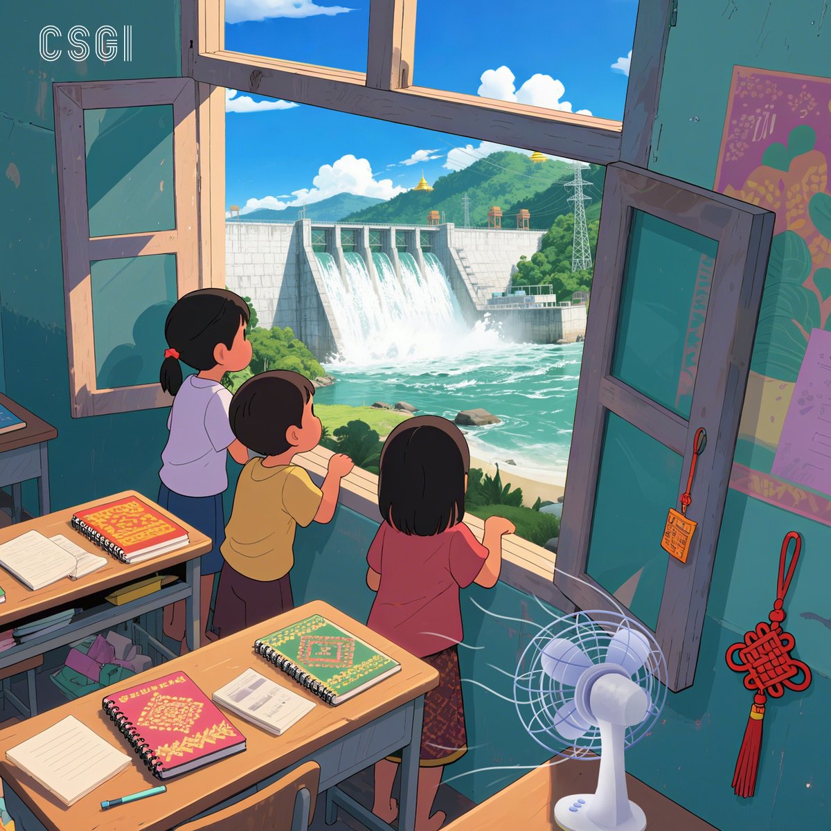 CSGI_Official's tweet photo. At the China-Laos Friendship School, power from the Nam Tha 1 Hydropower Station brings more than light—it brings opportunity.
Today:
2M+ in northern Laos enjoy clean, reliable energy.
500+ students study in brighter classrooms, with brighter futures.
#CSGI #Laos #CleanEnergy https://t.co/dYewUYTNfv