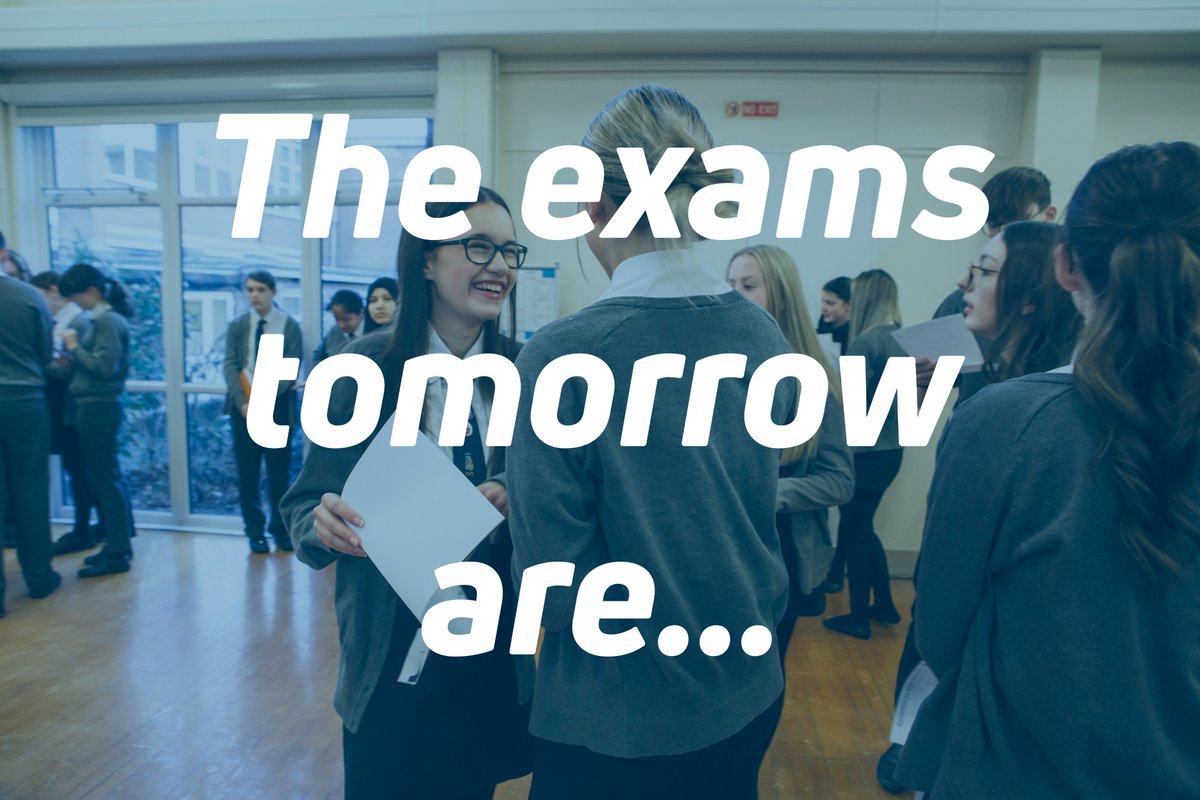 Tomorrow's exams are...
📍AM | Physics (1 hour 15 - combined | 1 hour 45 -  triple) 
📍PM | Media (1 hour 30)