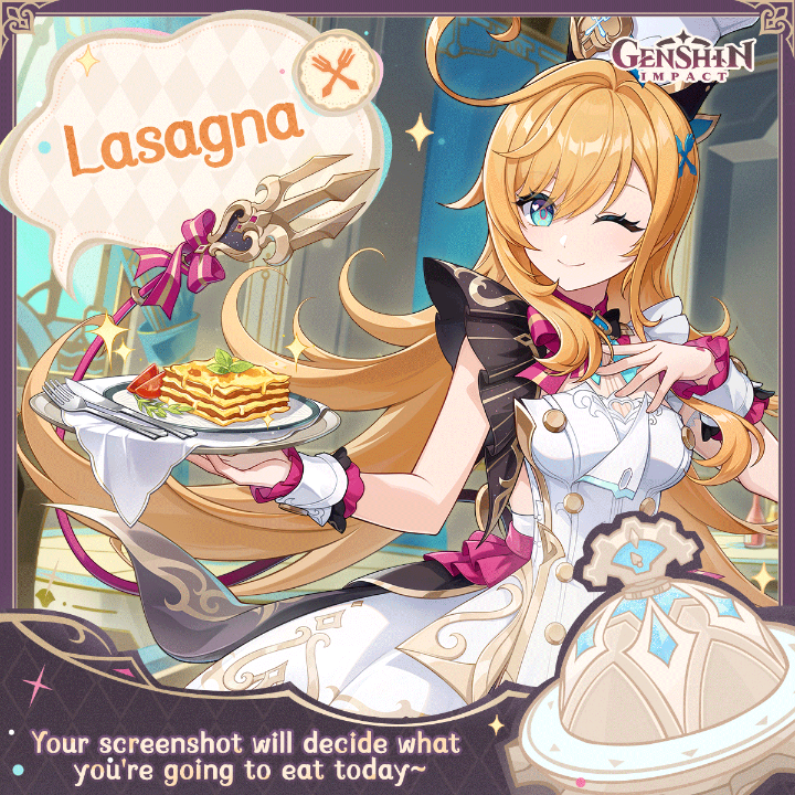 Palsa_Achilleus's tweet photo. @GenshinImpact A lasagna would be good about now. 
UID: 601275548, NA https://t.co/LG7BBcS59y