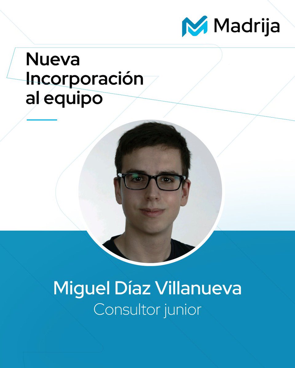 ¡Damos la bienvenida a Miguel Díaz Villanueva al #equipomadrija! 

💪🏻Su energía, curiosidad y ganas de aprender aportan un aire fresco que encaja perfectamente con nuestra filosofía de innovación.
