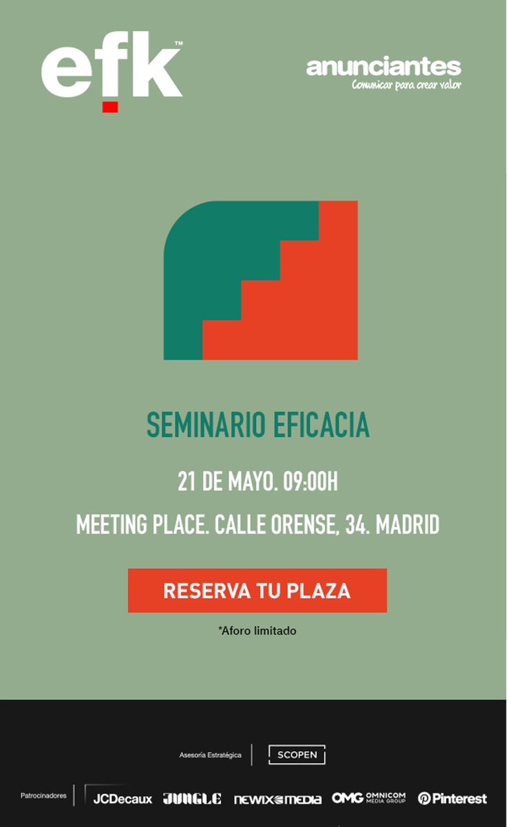 BCMA Spain (@bcma_spain) on Twitter photo Nuestra asociación amiga <a href="/aeanunciantes/">Anunciantes</a> celebra el 𝗦𝗲𝗺𝗶𝗻𝗮𝗿𝗶𝗼 𝗘𝗳𝗶𝗰𝗮𝗰𝗶𝗮 este 𝟮𝟭 𝗱𝗲 𝗺𝗮𝘆𝗼. Reserva tu plaza escribiendo a eficacia@premioseficacia.com, ¡plazas limitadas! #Eficacia #Eficacia2025 #SeminarioEficacia Nuestra asociación amiga <a href="/aeanunciantes/">Anunciantes</a> celebra el 𝗦𝗲𝗺𝗶𝗻𝗮𝗿𝗶𝗼 𝗘𝗳𝗶𝗰𝗮𝗰𝗶𝗮 este 𝟮𝟭 𝗱𝗲 𝗺𝗮𝘆𝗼. Reserva tu plaza escribiendo a eficacia@premioseficacia.com, ¡plazas limitadas! #Eficacia #Eficacia2025 #SeminarioEficacia