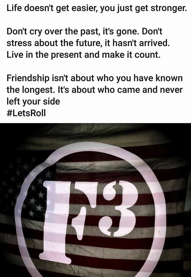 The 💥 💥 s For Today
<a href="/F3Nation/">F3</a>
When you get up in the morning, We need to remind Ourself of the decision
We have made to have a positive attitude.
WE need to manage Our thinking and direct Our actions so that they are consistent with Our decision.

Then you can make your