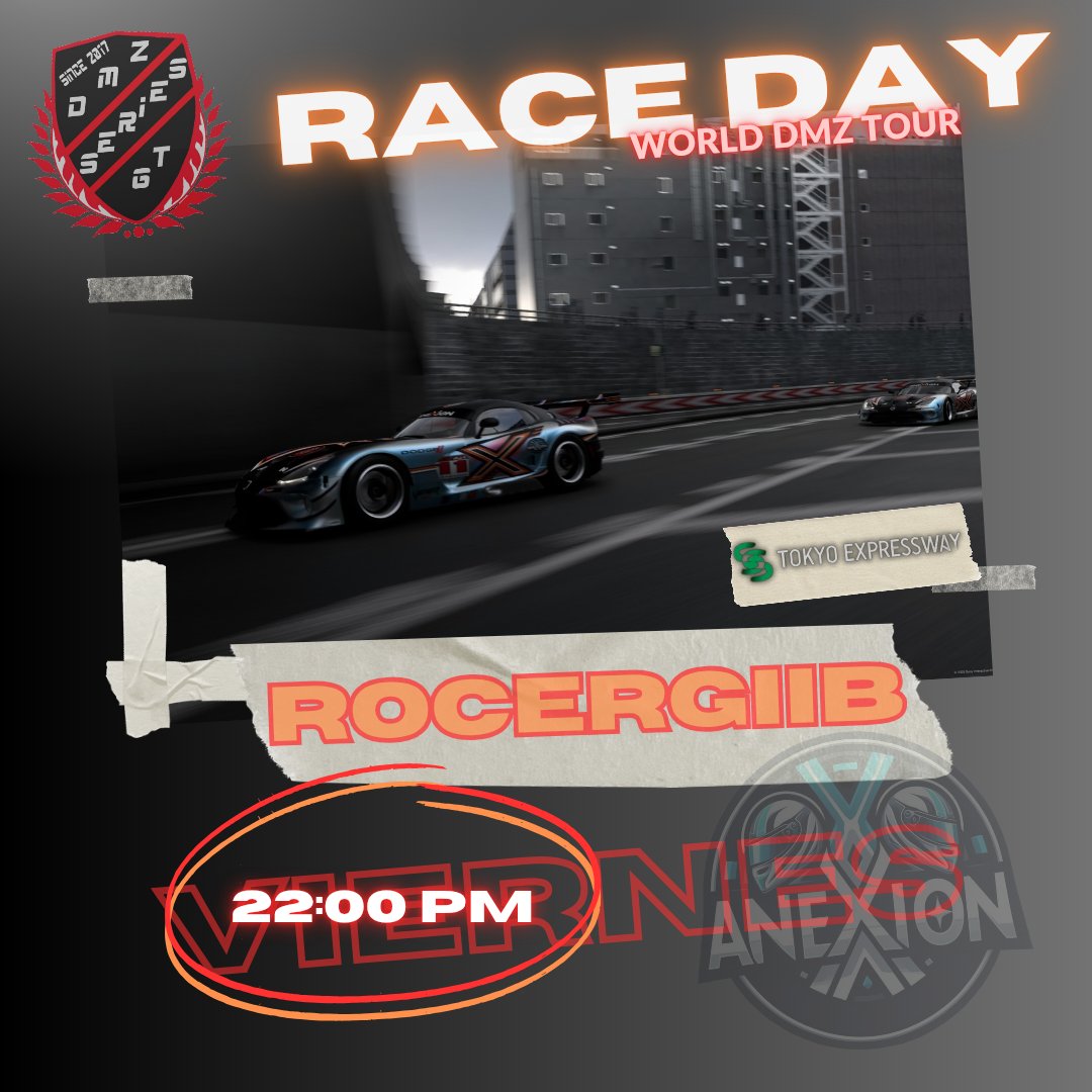 Anexion Racing Team (@anexionracing) on Twitter photo ❌️RACE DAY❌️
World DMZ Tour de <a href="/DmzSeries/">Campeonatos DMZ Series GT</a>
Hoy tenemos cita en Tokio y el encargado de volar por sus autopistas será <a href="/r0cergiib/">Roger Cervelló Gibert</a>. Suerte compañero!
A partir de las 22:00 en el canal de DMZ_series_GT. No os lo perdáis!
Push push push! ❌️RACE DAY❌️
World DMZ Tour de <a href="/DmzSeries/">Campeonatos DMZ Series GT</a>
Hoy tenemos cita en Tokio y el encargado de volar por sus autopistas será <a href="/r0cergiib/">Roger Cervelló Gibert</a>. Suerte compañero!
A partir de las 22:00 en el canal de DMZ_series_GT. No os lo perdáis!
Push push push!