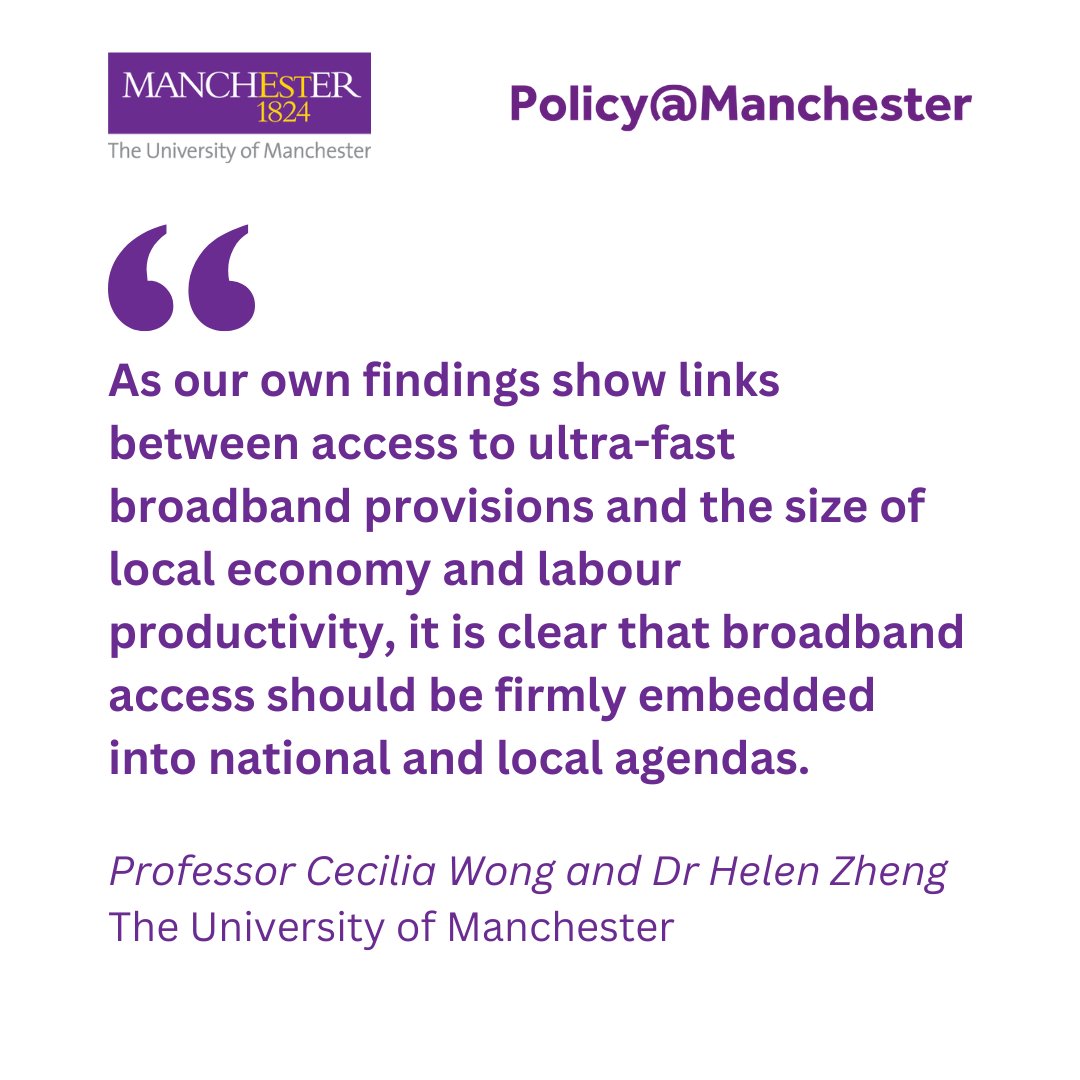 Policy@Manchester (@uompolicy) on Twitter photo โ How can we ensure access to ultrafast broadband is equal?
๐ถ In this #OnInfrastructure article, Professor Cecilia Wong and <a href="/helenweizheng/">Helen Zheng</a> discuss the spatial divide in broadband coverage, accessibility and speed across the UK.
๐ Read the article: ow.ly/UBV550VbGSw โ How can we ensure access to ultrafast broadband is equal?
๐ถ In this #OnInfrastructure article, Professor Cecilia Wong and <a href="/helenweizheng/">Helen Zheng</a> discuss the spatial divide in broadband coverage, accessibility and speed across the UK.
๐ Read the article: ow.ly/UBV550VbGSw