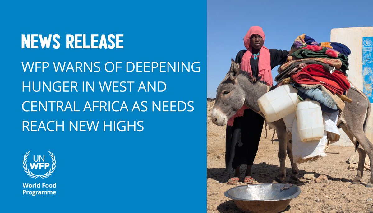 WFP West Africa (@wfp_wafrica) on Twitter photo 🚨 Conflict, displacement, economic shocks, and extreme weather are pushing millions in West & Central Africa toward emergency hunger levels (IPC4).
<a href="/WFP/">World Food Programme</a> is sounding the alarm. Urgent action is needed.
Read more 👇
wfp.org/news/wfp-warns… 🚨 Conflict, displacement, economic shocks, and extreme weather are pushing millions in West & Central Africa toward emergency hunger levels (IPC4).
<a href="/WFP/">World Food Programme</a> is sounding the alarm. Urgent action is needed.
Read more 👇
wfp.org/news/wfp-warns…