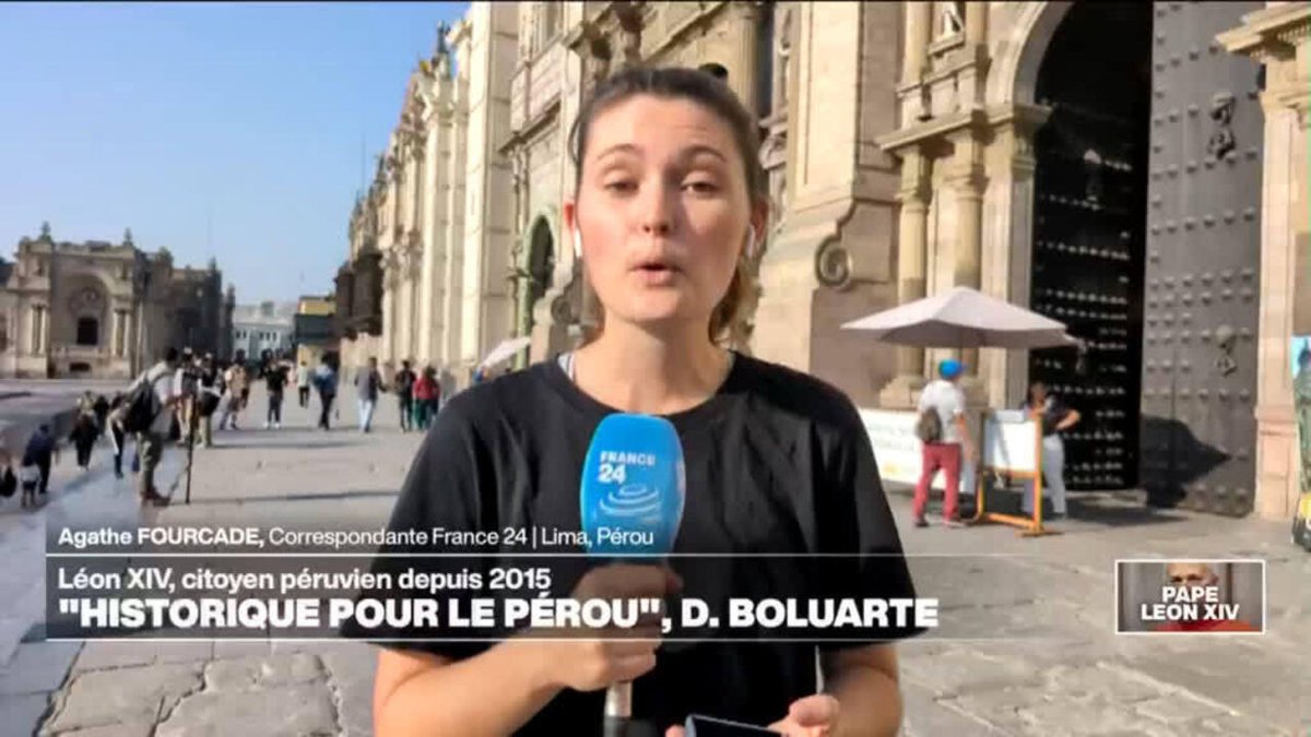 France24_fr's tweet photo. L'élection de Léon XIV accueillie avec beaucoup de fierté au Pérou https://t.co/Li9J7Eh4ct https://t.co/ym4nTPjfHn