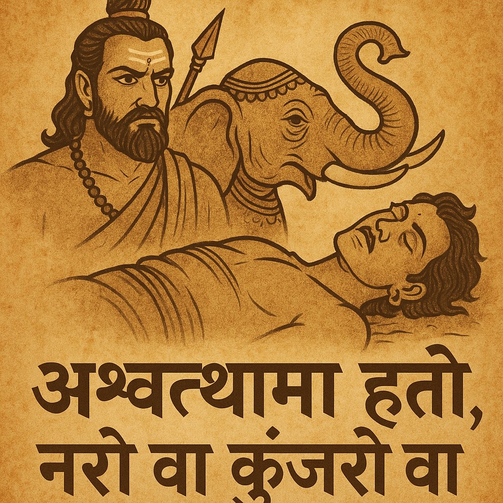 tribalvoice99's tweet photo. In the Mahabharata, even Yudhisthira, the embodiment of truth, used a half-truth to win a war. He said Ashwatthama is dead, but whispered the elephant, deceiving Drona. In war, even dharma bends. Truth is often the first casualty. #Mahabharata #WarAndTruth #IndiaPakistanWar https://t.co/3l0Iz0RNpW