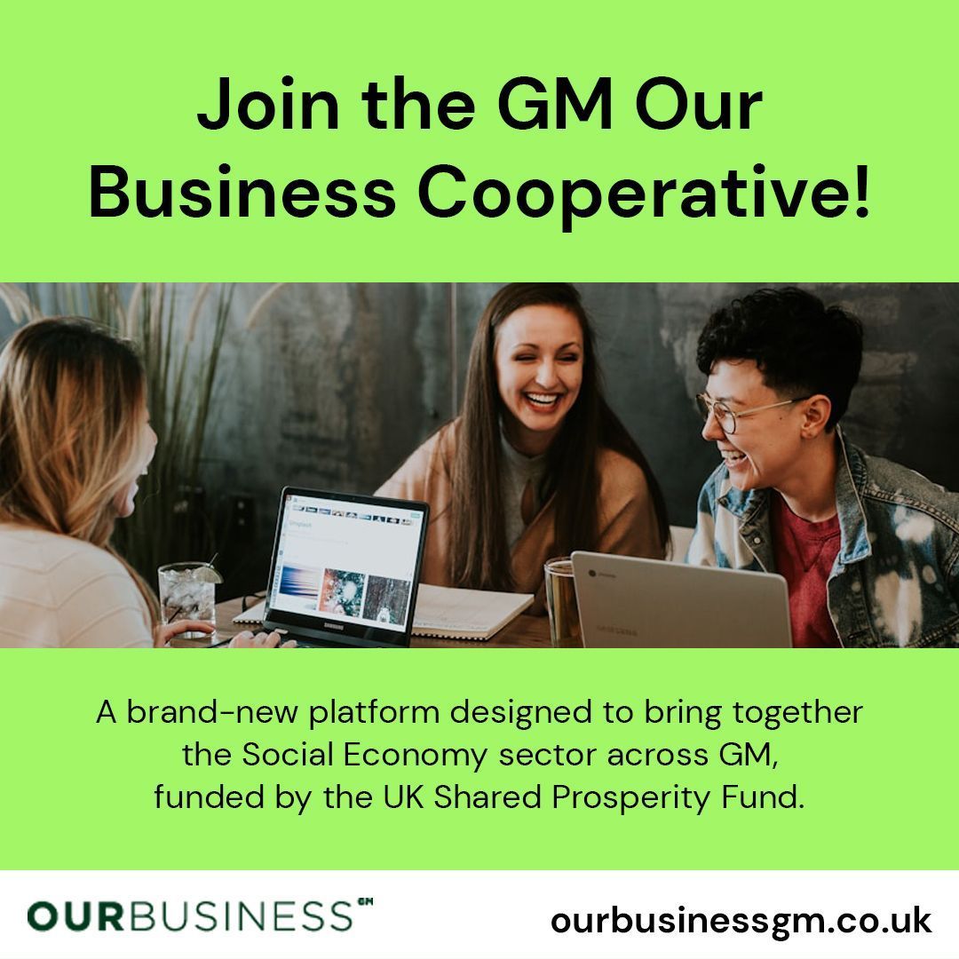 Join the GM Our Business Cooperative! 

The Greater Manchester Our Business Cooperative is here to connect and strengthen the Social Economy sector across GM! 🌍✨ 

📲 Sign up today! Click the link below: 
 🔗 ourbusinessgm.co.uk 

#GMOurBusiness #SocialEconomy