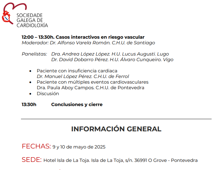 SOGACAR Cardiología (@sogacar_) on Twitter photo Os esperamos hoy en nuestro obradoiro "Riesgo residual. Cardiovascular aterosclerotico" Os esperamos hoy en nuestro obradoiro "Riesgo residual. Cardiovascular aterosclerotico"