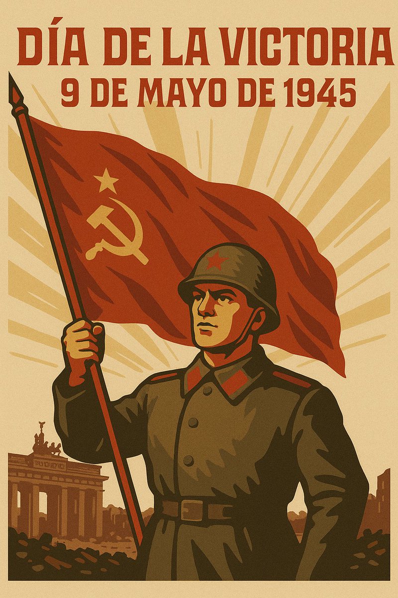 IUenCoslada's tweet photo. Hoy se cumplen 80 años de la histórica victoria soviética que liberó Europa del yugo nazi. Con un sacrificio inmenso, el pueblo soviético aseguró la derrota del fascismo y la esperanza de un mundo más justo.

#DíaDeLaVictoria #URSS #80AñosDeVictoria https://t.co/IT7e8oVptH