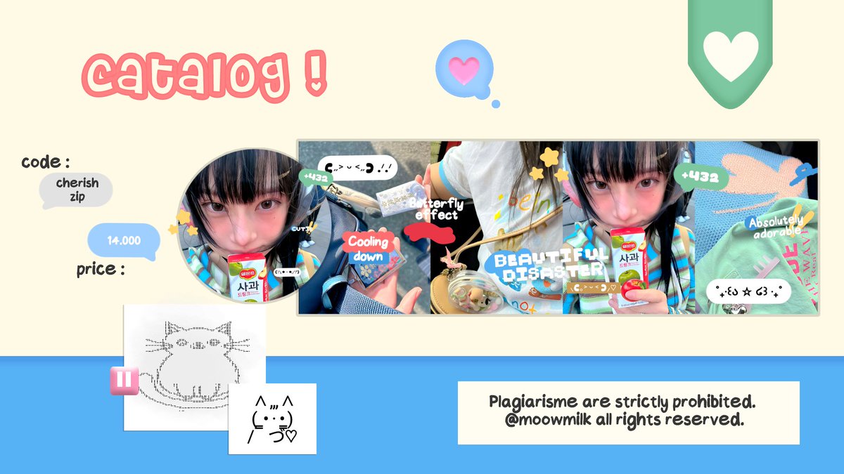 any interaction are appreciated!

halo temen temen, aku ada 6 catalog baru yang siap di ospek ^___^ tolong sayangi anak anak baru aku ini ya, kalau ada yang gak aman boleh kasih tau aku! layout nya ufs menyusul kalau sudah aman!🧁

#zonauang #zonaba