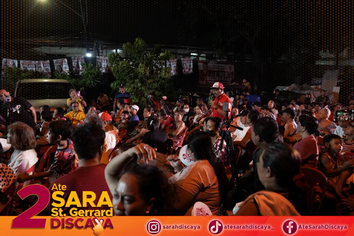 AteSarahDiscaya's tweet photo. Maraming Salamat sa inyong pakikiisa at pagbibigay ng inyong mainit na suporta Barangay Palatiw!

#2AteSaraStGerrard
#AteSarahDiscaya
#AlagangSarah
#Kayathis https://t.co/5RwLwAMt3y