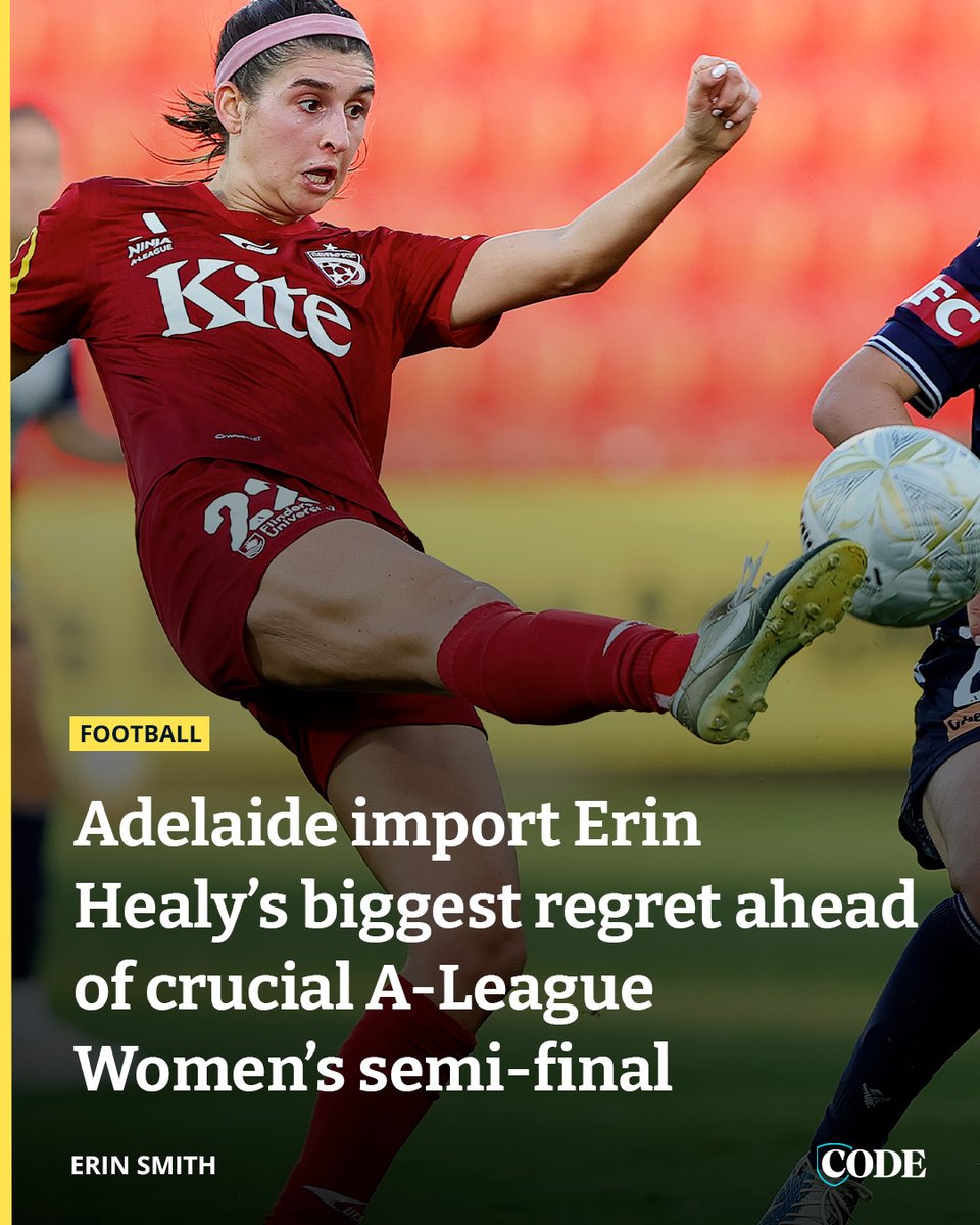 CODE Football (@codefootballau) on Twitter photo Adelaide United American import Erin Healy has one regret this season, as her side prepares for an all-or-nothing A-Leagues' semi-final clash with Melbourne Victory.
READ MORE | bit.ly/4jHcCIY
✍️: <a href="/_Erin_Smith/">Erin Smith</a> Adelaide United American import Erin Healy has one regret this season, as her side prepares for an all-or-nothing A-Leagues' semi-final clash with Melbourne Victory.
READ MORE | bit.ly/4jHcCIY
✍️: <a href="/_Erin_Smith/">Erin Smith</a>