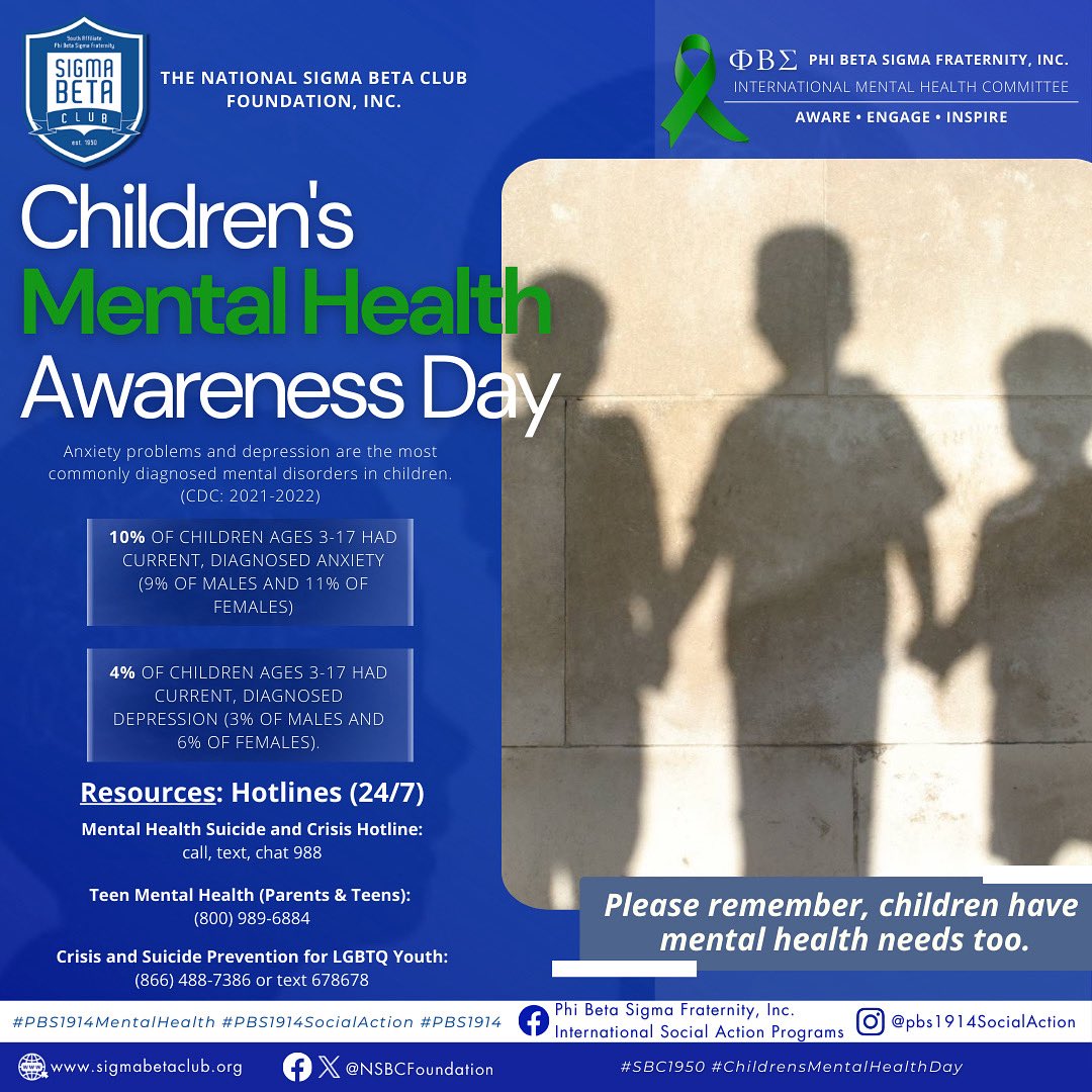 b_pbs's tweet photo. #PBS1914MentalHealth and @NSBCFdn1950 recognize #ChildrensMentalHealthDay @PBSEast @pbs_1914 @NSBCFdn1950 #PBS1914SocialAction https://t.co/IeTs0Hy0hK