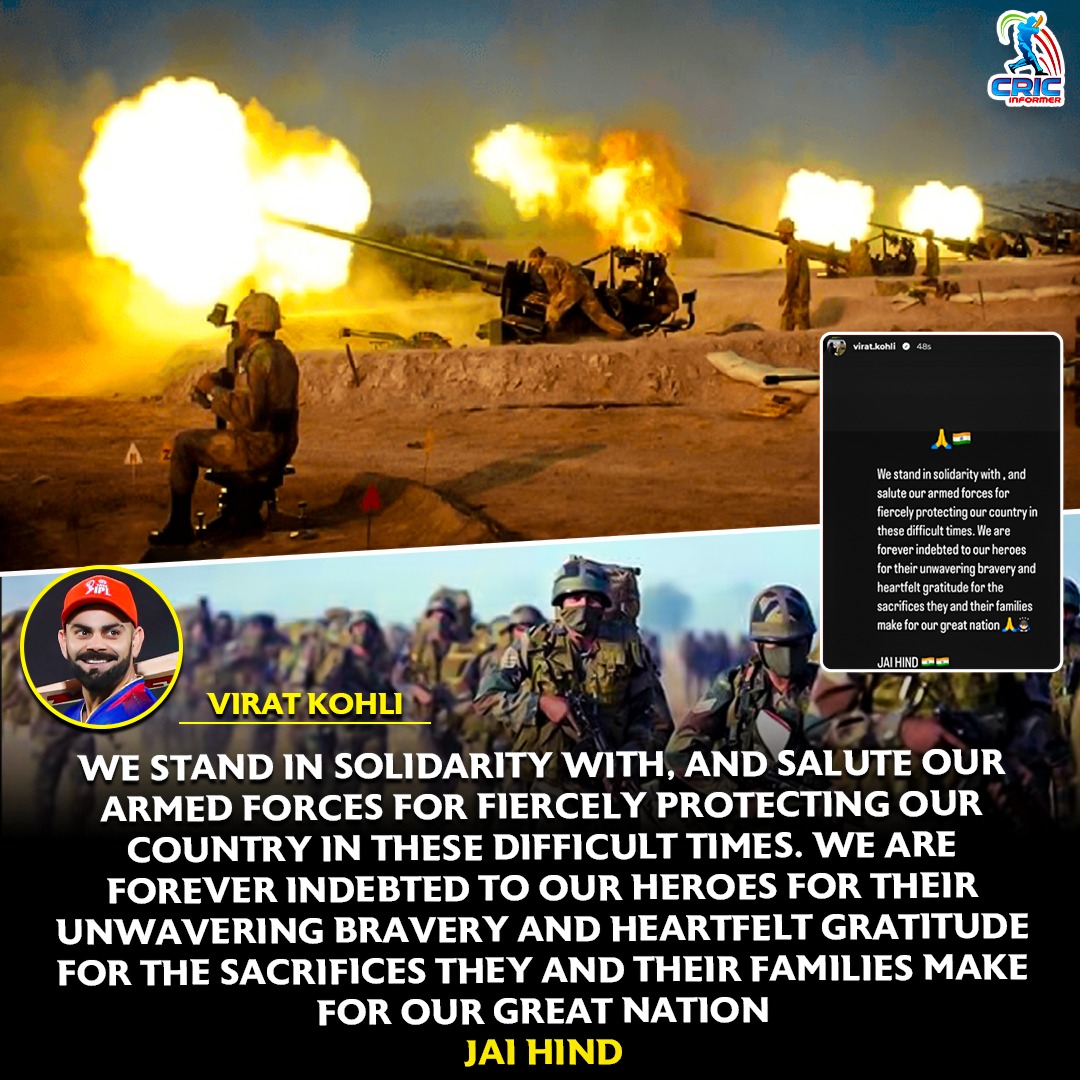 "Virat Kohli shared an Instagram story in support of the Indian Army"

#IPL2025 #BCCI #PahalgamTerroristAttack #IndiaPakistanWar #OperationSindoor #cricketnews #cricketupdate #jayshah #indvseng #ViratKohli  #IndianArmy #IndianNavy 

<a href="/IPL/">IndianPremierLeague</a>
<a href="/BCCI/">BCCI</a>