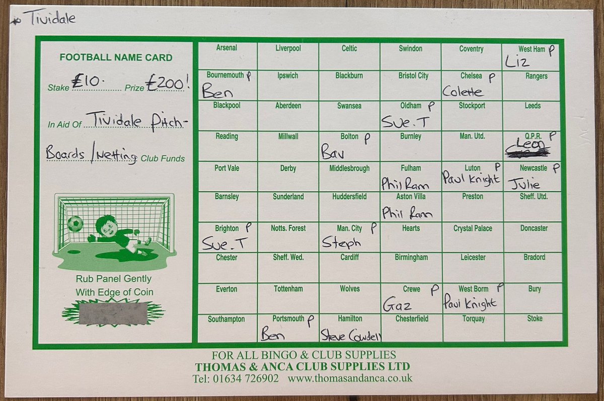 The Footie Post (@thefootiepost) on Twitter photo <a href="/TiviFCofficial/">Tividale FC ๐๐</a> are looking to raise funds to renovate the pitch over the off season and are running a card.
ยฃ10 per team and the winner gets ยฃ200
If interested DM myself or <a href="/TiviFCofficial/">Tividale FC ๐๐</a> and we can give you the details of where to pay
#NonLeague #fundraise <a href="/TiviFCofficial/">Tividale FC ๐๐</a> are looking to raise funds to renovate the pitch over the off season and are running a card.
ยฃ10 per team and the winner gets ยฃ200
If interested DM myself or <a href="/TiviFCofficial/">Tividale FC ๐๐</a> and we can give you the details of where to pay
#NonLeague #fundraise