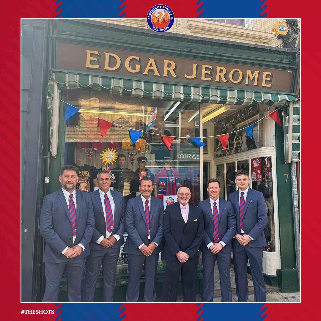 We've been away to get our suits measured 👔

Our players and staff picked up their suits for our trip to Wembley from Edgar Jerome this week 🤩

The family-run suit shop has been a staple of Aldershot's town centre for 102 years 👏