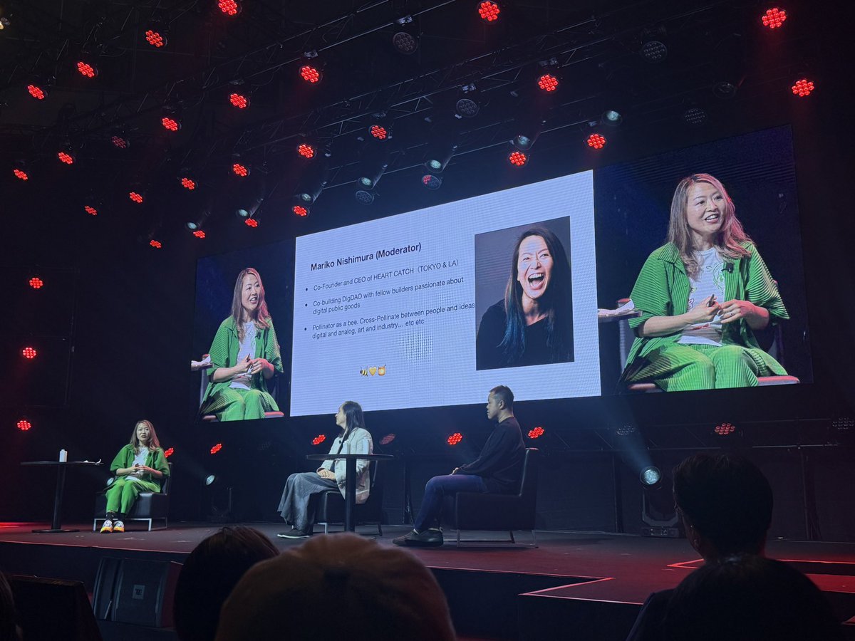 takerunakao's tweet image. Digital Public Goods &amp;amp; AI Transforming Society
社会を変革するデジタル公共財とAI（ #SusHITechTokyo 金曜日DAY2）
Audrey Tang氏（@audreyt ）とDavid Ha氏（@SakanaAILabs ）によるデジタル民主主義・PLURALITY・AI・公共財に関するセッションを聴講させていただきました！…