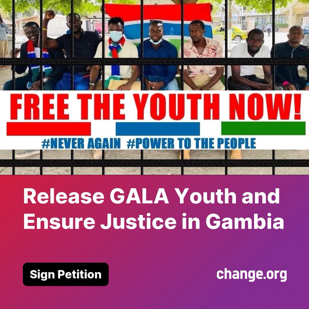 1/
To my courageous comrades detained across Gambia 🇬🇲, we see you, we stand with you, and we will not be silent. This is a thread of solidarity.
#FreeGALAYouth #JusticeForAll