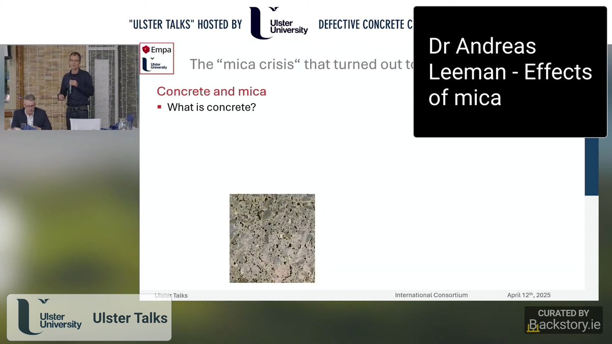 Dr Andreas Leeman Effects of mica (4/17) @ Defective Concrete Conf '25 
For other videos follow backstoryie on YouTube, Facebook, Bluesky, X and follow grantmarch on LinkedIn #defectiveconcrete #100percentredress
youtube.com/watch?v=4ZL6yH…
