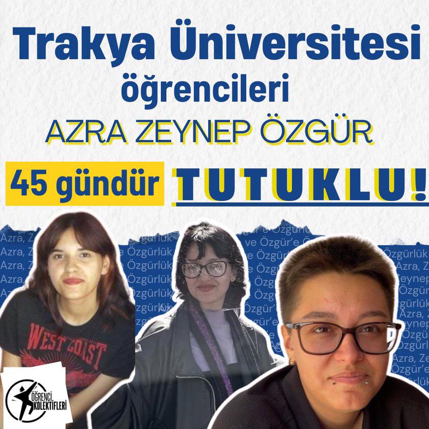Trakya’da 3 tutuklu, 11 ev hapsi var!

Küçük şehirlerde verilen mücadele görünmez kılınmasın, 45 gündür hukuksuzca tutulan ve içeride kötü muameleye maruz bırakılan arkadaşlarımızı yalnız bırakmayalım.

TRAKYA’DAKİ ÜNİVERSİTELİLER SERBEST BIRAKILSIN!

#üniversitetutuklanamaz