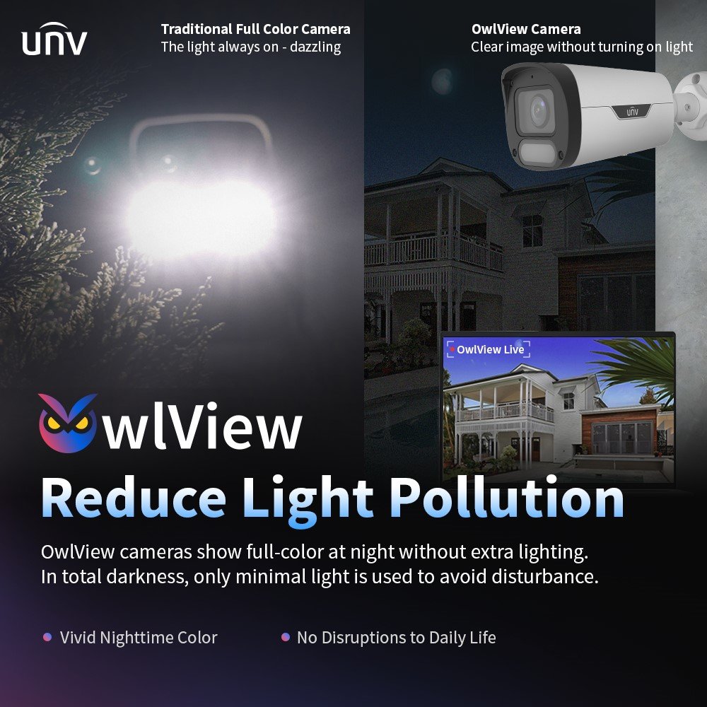 UniviewTech's tweet photo. Traditional full-color cameras often flood your space with harsh lights just to see in the dark—disrupting sleep, daily life, and your environment.
OwlView changes that. It captures vivid, full-color images without any extra lighting in most conditions.
#OwlView https://t.co/dKEmnID5XD