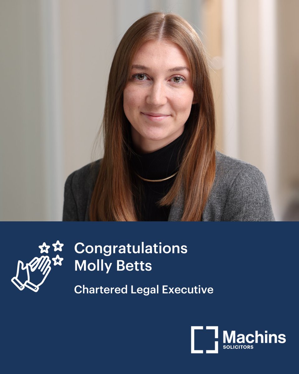 🎉 Huge congrats to Molly Betts from our Private Family Law team on qualifying as a Chartered Legal Executive with CILEX! Achieving Fellowship status is a major milestone and reflects her dedication and excellence. Well done, Molly! 👏 #TeamMachins #LegalExcellence