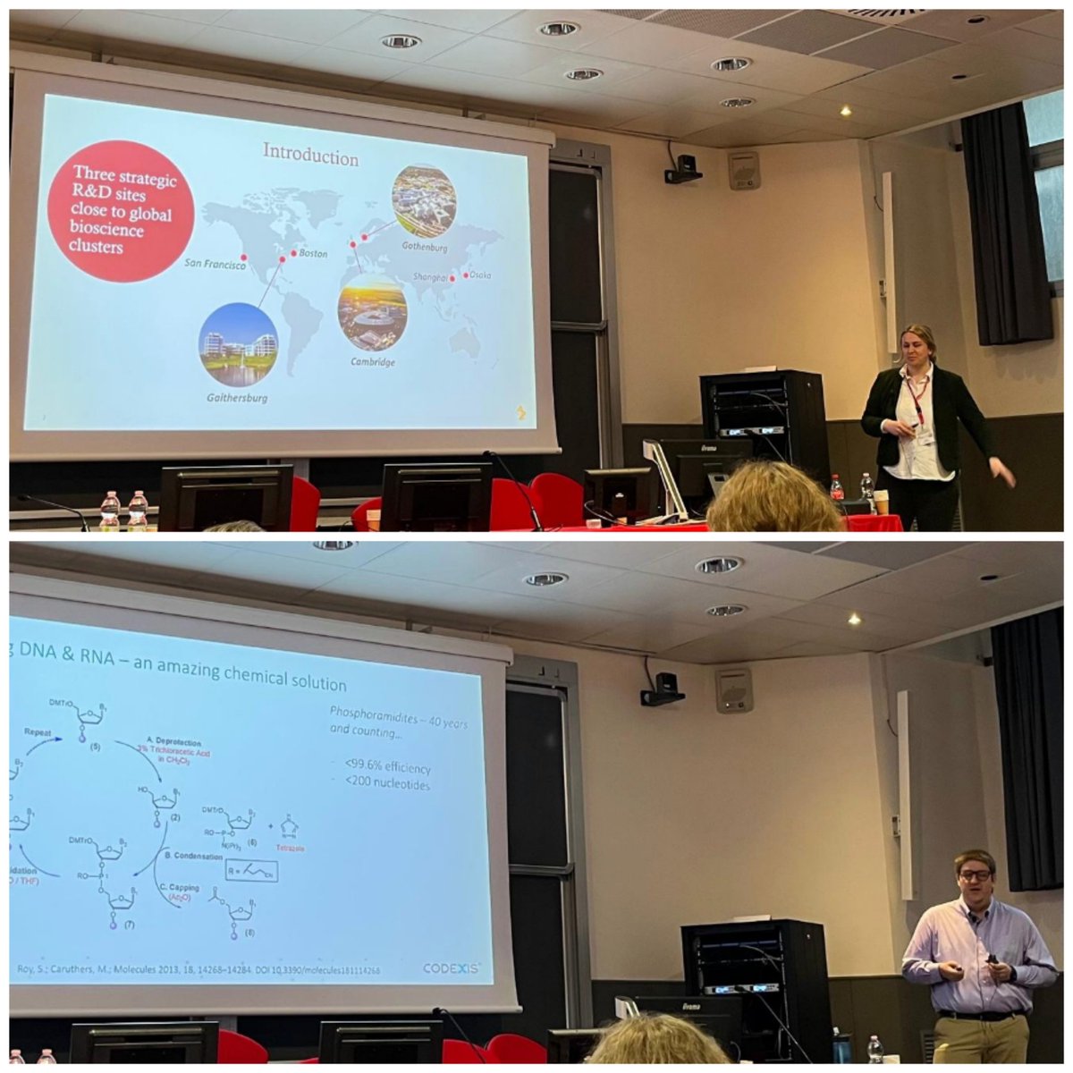 Martina_L_Contente (@ml_contente) on Twitter photo Morning Session with amazing scientists from industry Andrea Knight (Codexis Inc.) and Lucy A. Harwood (AstraZeneca) presenting "Engineering enzymes for RNA oligonucleotide manufacturing" and "Biocatalysis in early-phase drug discovery" <a href="/NextGenBiocat/">NextGenBiocat</a> Morning Session with amazing scientists from industry Andrea Knight (Codexis Inc.) and Lucy A. Harwood (AstraZeneca) presenting "Engineering enzymes for RNA oligonucleotide manufacturing" and "Biocatalysis in early-phase drug discovery" <a href="/NextGenBiocat/">NextGenBiocat</a>