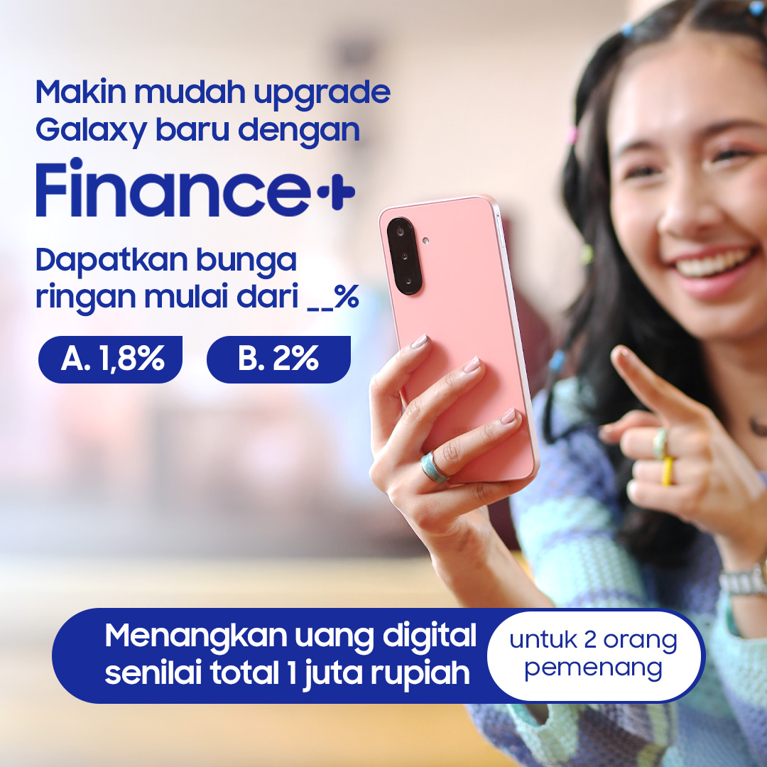 samsungID's tweet image. GIVEAWAY penambah cuan buat upgrade Galaxy baru yang makin mudah dengan Finance+ check~ 💸✨

REPLY jawaban kamu &amp;amp; menangkan uang digital senilai Rp1.000.000 untuk 2 pemenang! 🎁

Gunakan hashtag #UntungAdaFinancePlus #BarengFinancePlus

🗓️Periode sampai 16 Mei 2025‼️