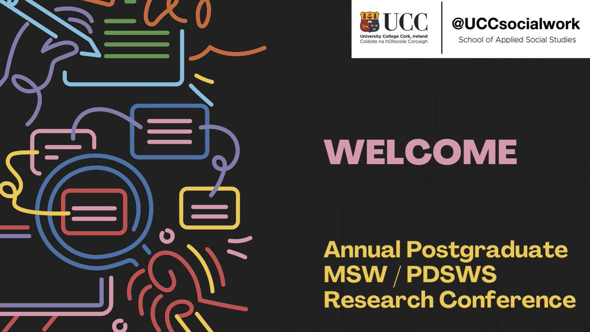 @UCCsocialwork (@uccsocialwork) on Twitter photo Our annual #socialwork postgraduate research conference is on today <a href="/UCC/">UCC Ireland</a> for Master of Social Work and PDSWS students! Boole 2,3,6 (not live-streamed)
<a href="/jfcryan/">John F. Cryan</a> <a href="/IASW_IRL/">IASW</a> <a href="/FiachraOS/">FiachraOSuilleabhain (He/Him)</a> <a href="/CACSSS1/">UCC Arts, Celtic Studies and Social Sciences</a> <a href="/UCCResearch/">UCC Research</a> Our annual #socialwork postgraduate research conference is on today <a href="/UCC/">UCC Ireland</a> for Master of Social Work and PDSWS students! Boole 2,3,6 (not live-streamed)
<a href="/jfcryan/">John F. Cryan</a> <a href="/IASW_IRL/">IASW</a> <a href="/FiachraOS/">FiachraOSuilleabhain (He/Him)</a> <a href="/CACSSS1/">UCC Arts, Celtic Studies and Social Sciences</a> <a href="/UCCResearch/">UCC Research</a>