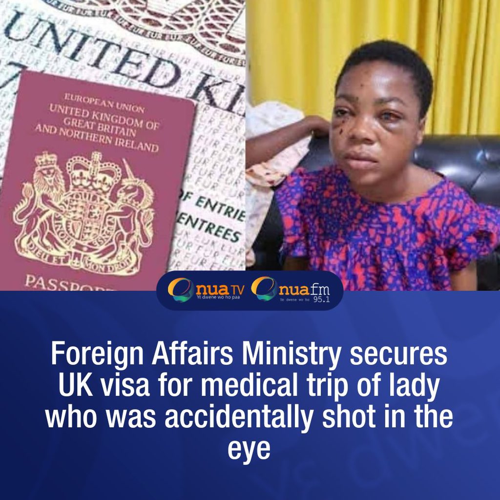 The Ministry of Foreign Affairs and Regional Integration has announced that UK visa for a medical treatment abroad has been secured for Suzy Adwoa Pinamang, the lady who was accidentally shot in the eye by a classmate.

#OnuaNews #OnuaOnline