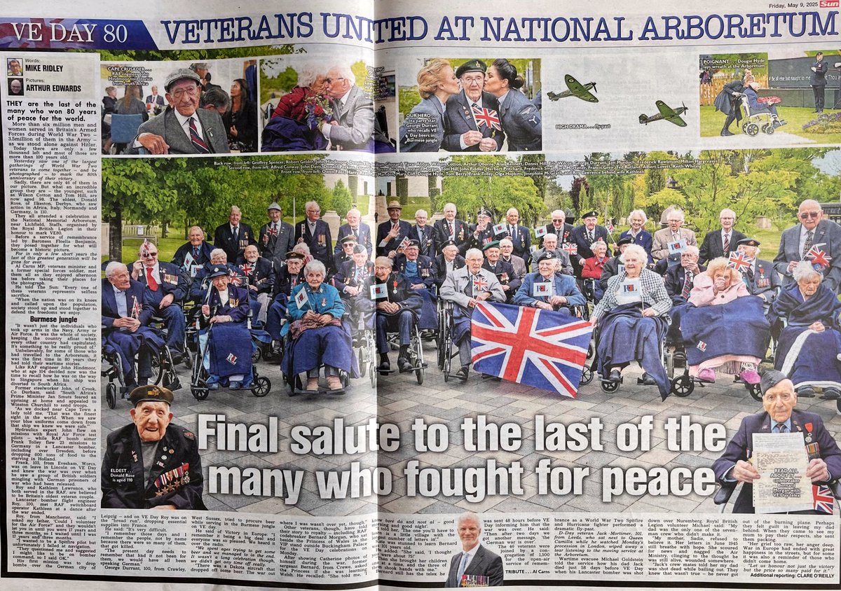 A brilliant article and portrait by my good friends,
Mike Ridley and Arthur Edwards at <a href="/TheSun/">The Sun</a>, abt these seasoned beautiful people who made it possible for you all to have freedom in your lives, despite everything this Govt is now doing to remove it.